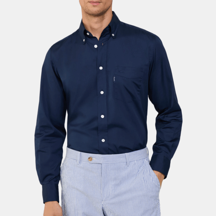 Camisa M/L facconable regular fit poplin shirt Navy
