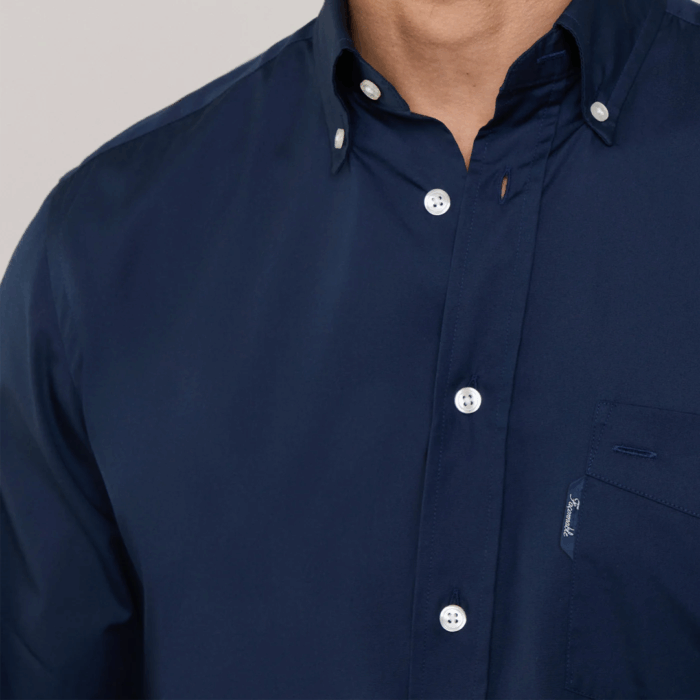Camisa M/L facconable regular fit poplin shirt Navy - Imagen 2