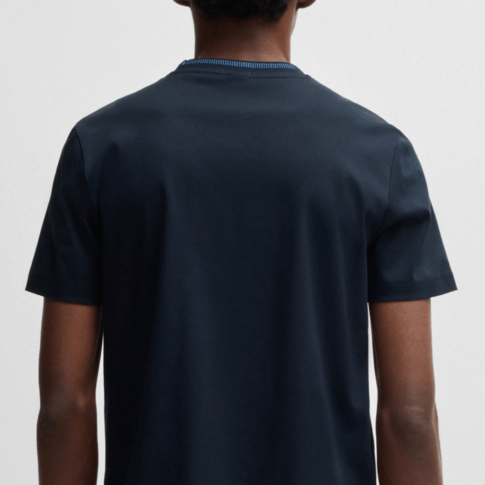 Camiseta BOSS - H-Tessler with collar stripe Dark Blue - Imagen 3