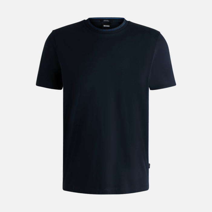 Camiseta BOSS - H-Tessler with collar stripe Dark Blue - Imagen 4