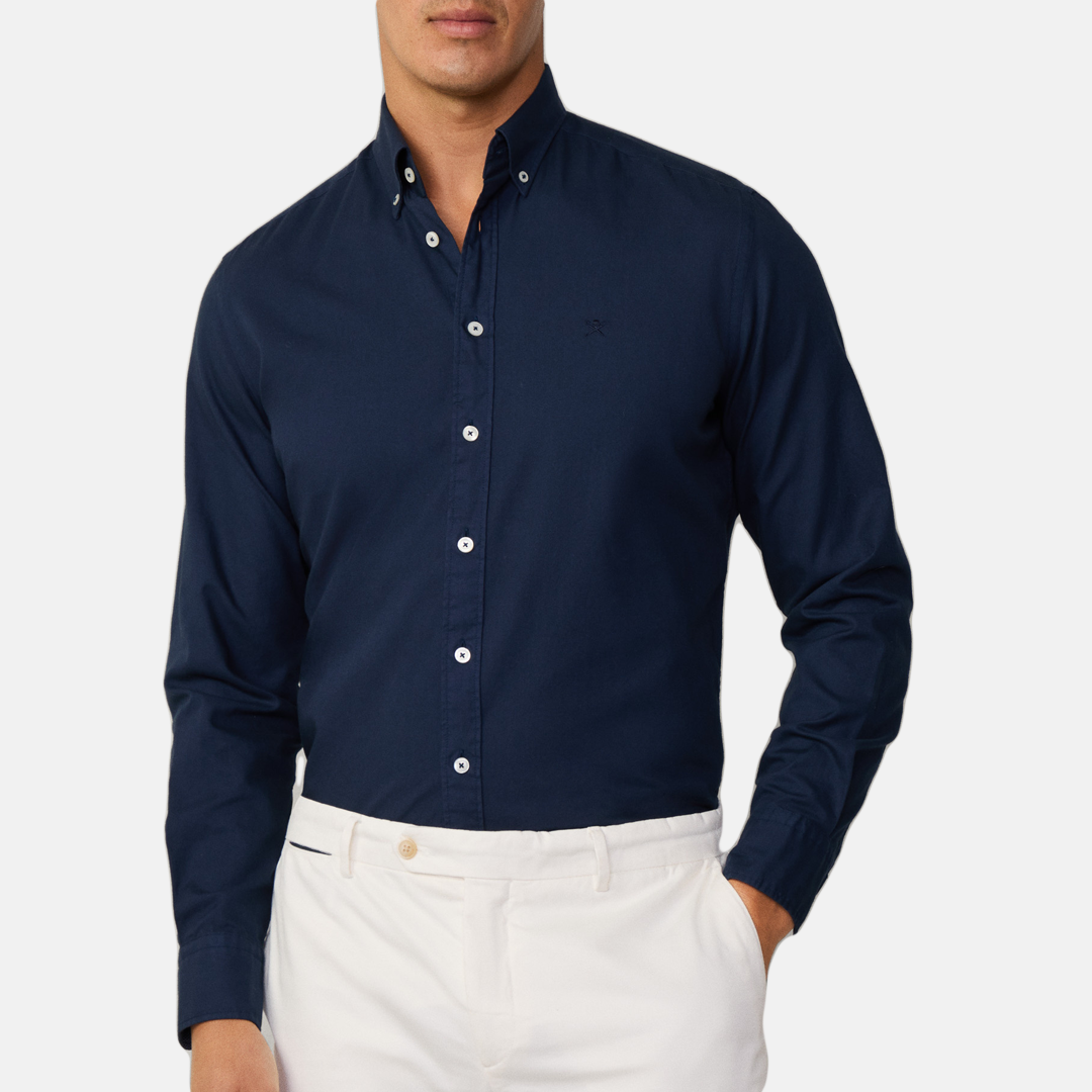 Camisa M/L  Hackett - ESS GMT DYED OXFORD Navy