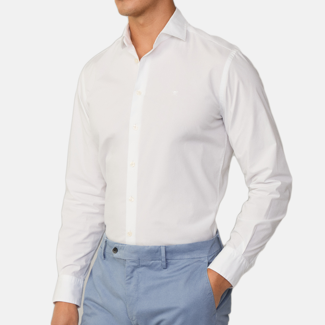 Camisa M/L  Hackett - ESS GMT DYED OXFORD White