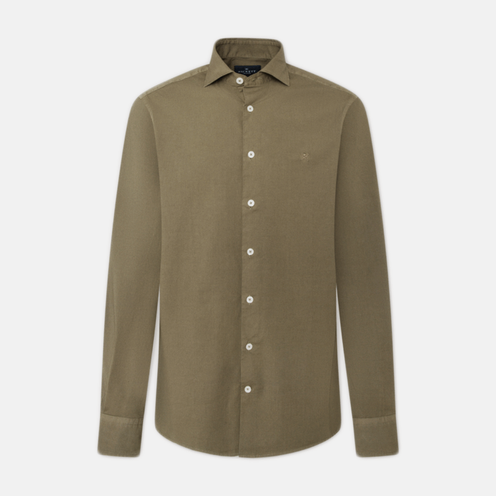 Camisa M/L  Hackett - ESS GMT DYED OXFORD Khaki - Imagen 3