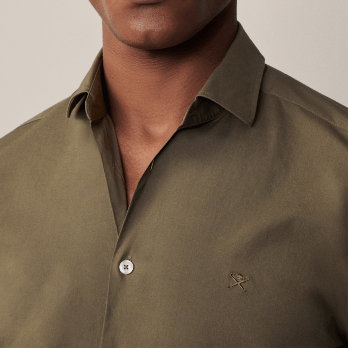 Camisa M/L  Hackett - ESS GMT DYED OXFORD Khaki - Imagen 4