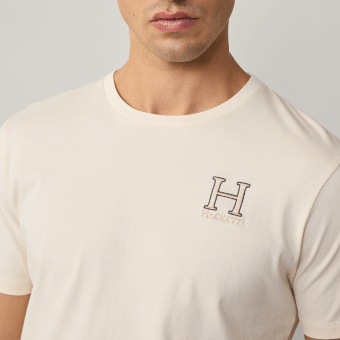 Camiseta M/C Hackett con logo fit clásico Off White - Imagen 2