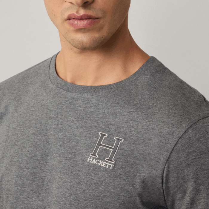Camiseta M/C Hackett con logo fit clásico Granite Grey - Imagen 2