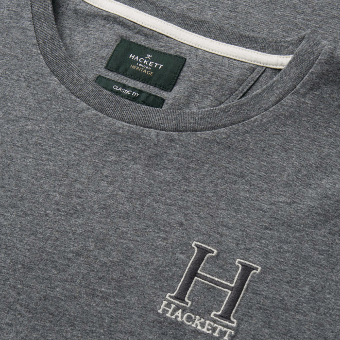 Camiseta M/C Hackett con logo fit clásico Granite Grey - Imagen 4