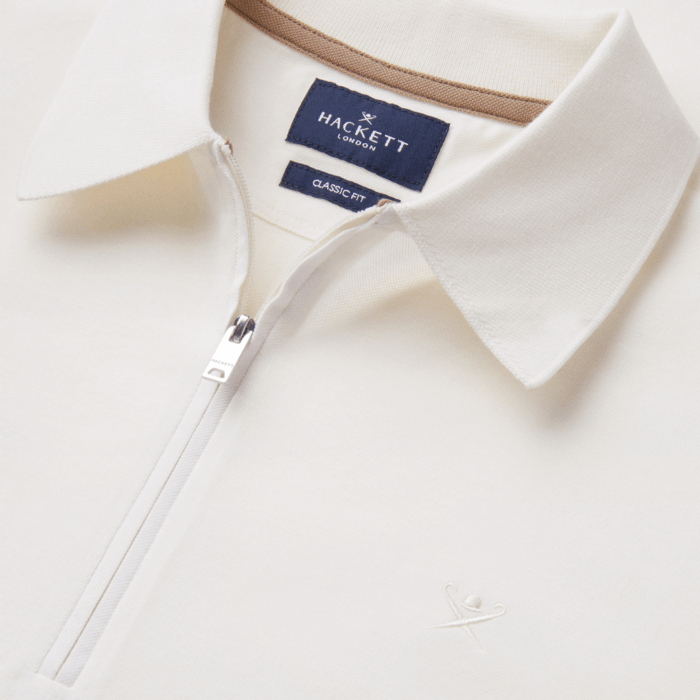 Camisa Hackett polo cremallera manga corta fit clásico White - Imagen 4