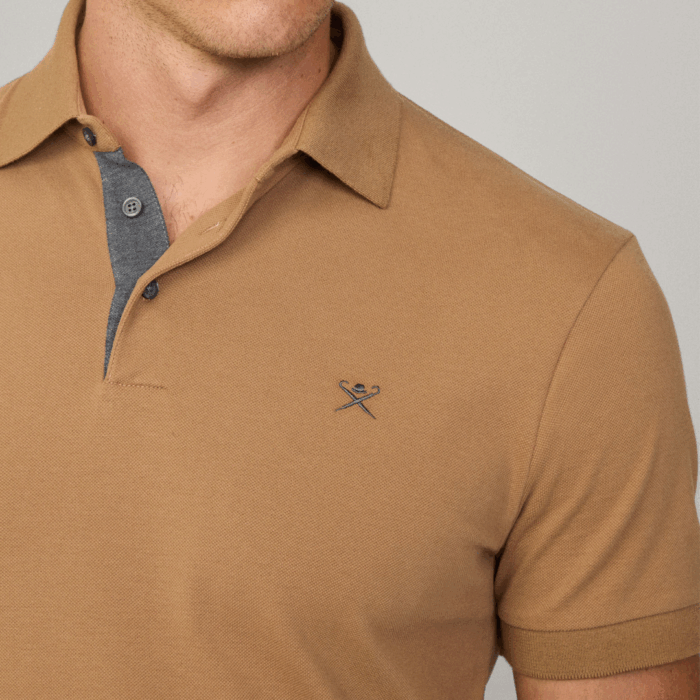 Camisa Hackett polo piqué fit tailored Camel Beige - Imagen 2