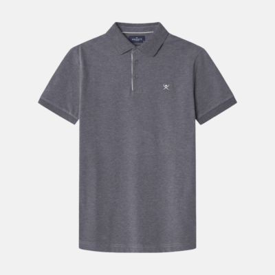 Camisa Hackett polo piqué fit tailored Granite Grey