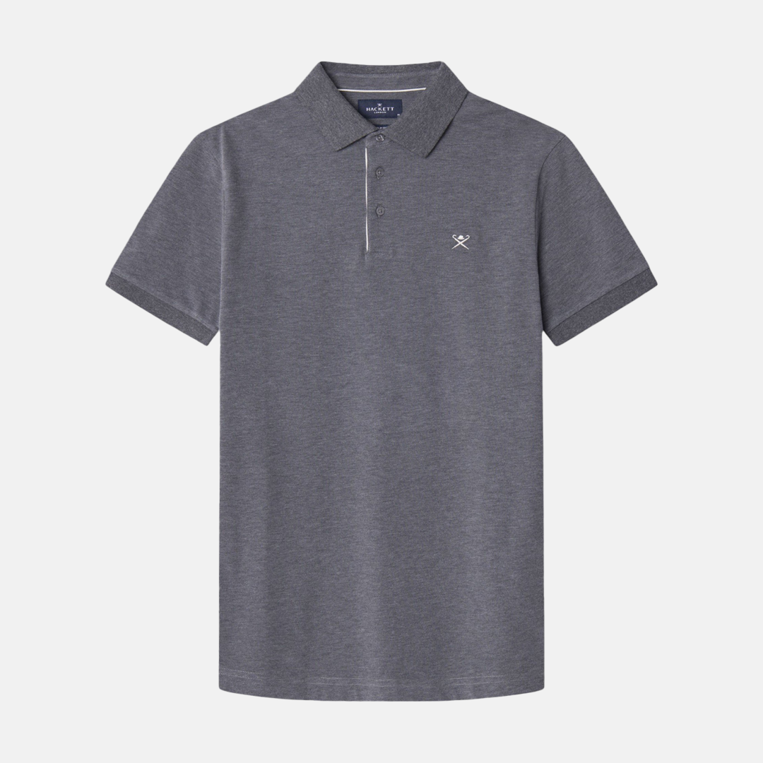 Camisa Hackett polo piqué fit tailored Granite Grey