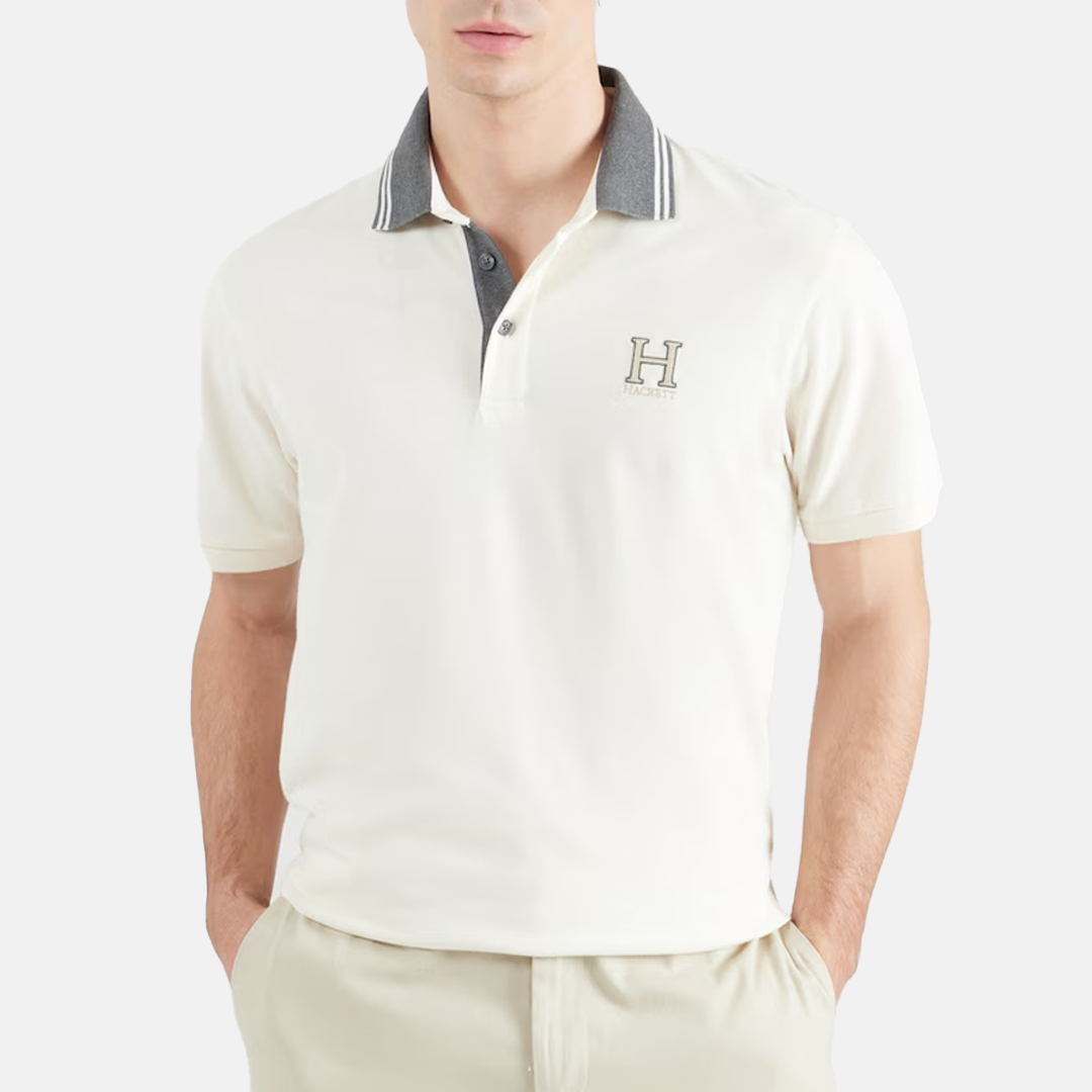 Camisa Hackett Polo Heritage de algodón - Off White