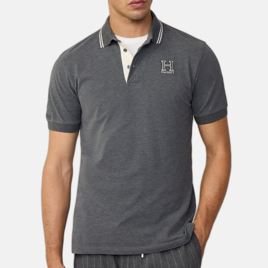 Camisa Hackett Polo Heritage de algodón - Granite Grey