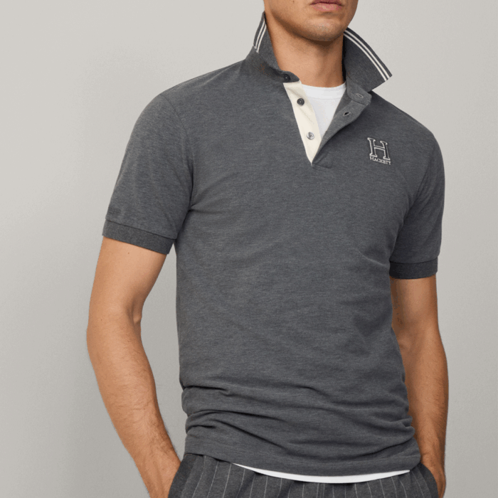 Camisa Hackett Polo Heritage de algodón - Granite Grey - Imagen 2