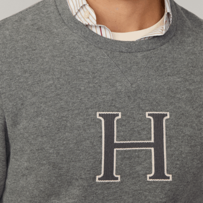 Sudadera Hackett cuello redondo con monograma Grey - Imagen 4
