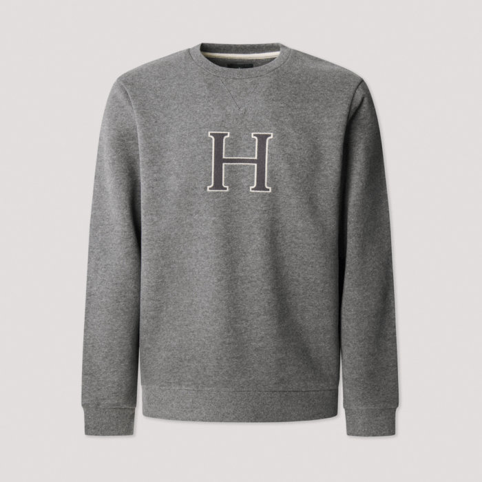 Sudadera Hackett cuello redondo con monograma Grey - Imagen 3