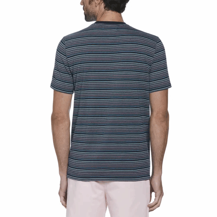 Camiseta Penguin Moda lisa algodon manga corta azul rayas - Imagen 2