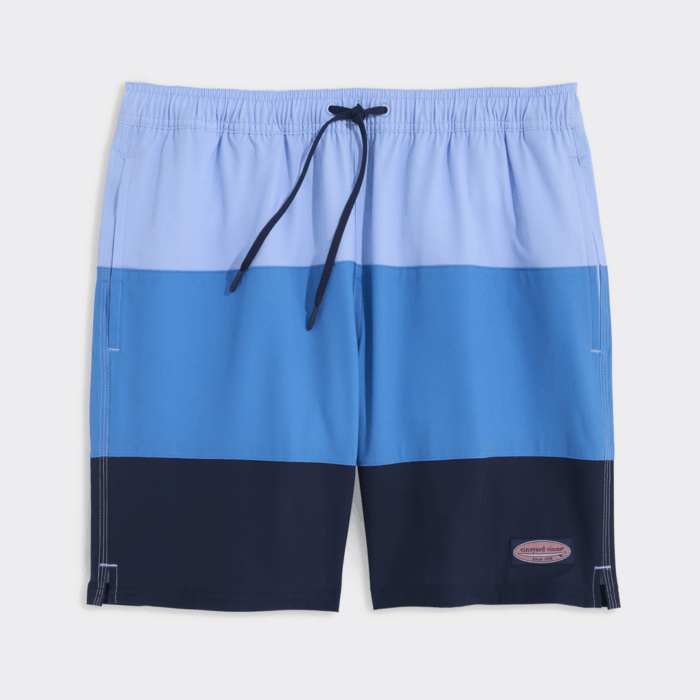 Calzoneta Vineyard 7 Inch Colorblock Piped Chappy Swim Jake Blue
