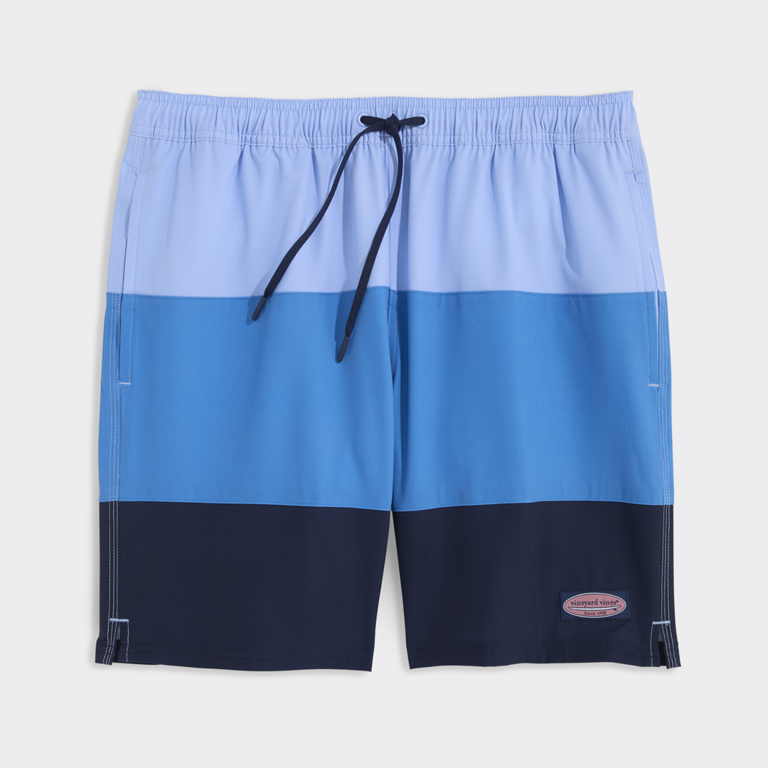 Calzoneta Vineyard 7 Inch Colorblock Piped Chappy Swim Jake Blue