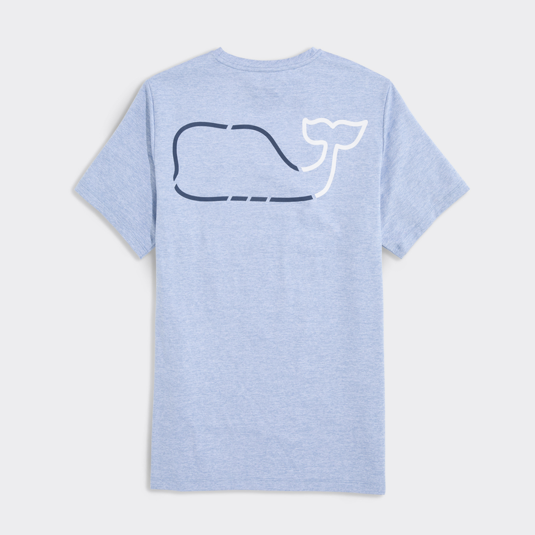 Camiseta Vineyard On-The-Go Whale Outline Harbor Performance Coastline