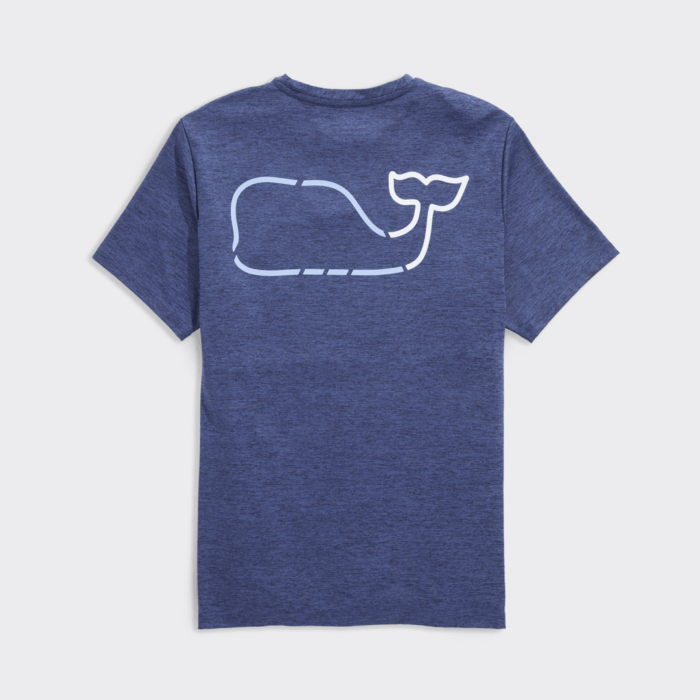 Camiseta Vineyard On-The-Go Whale Outline Harbor Performance Navy
