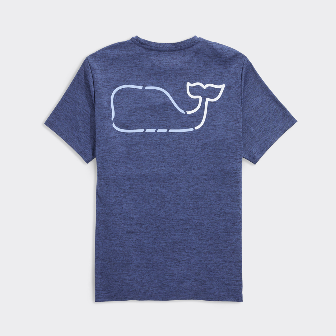 Camiseta Vineyard On-The-Go Whale Outline Harbor Performance Navy