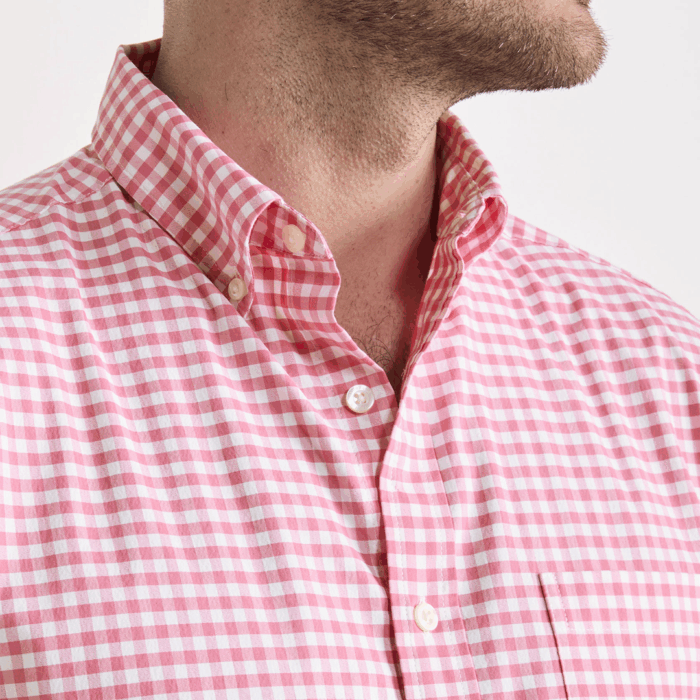 Camisa Vineyard Skysail Gingham Performance Cotton Shirt Pink - Imagen 3