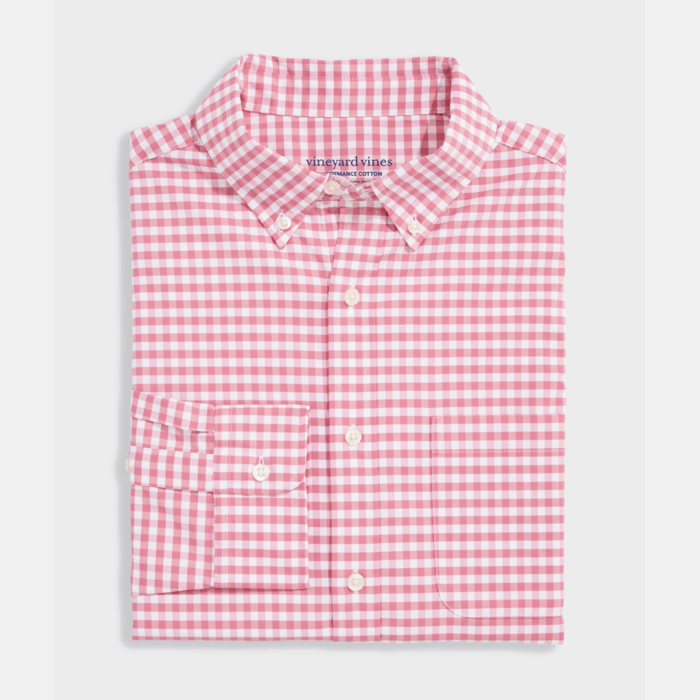 Camisa Vineyard Skysail Gingham Performance Cotton Shirt Pink - Imagen 4