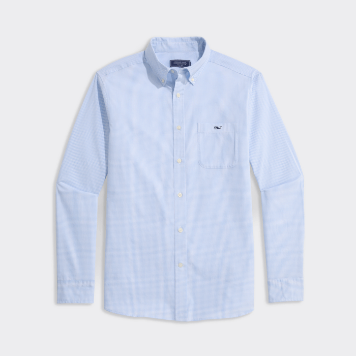 Camisa Vineyard Anegada Gingham Perfect Wash Poplin Jake Blue - Imagen 3