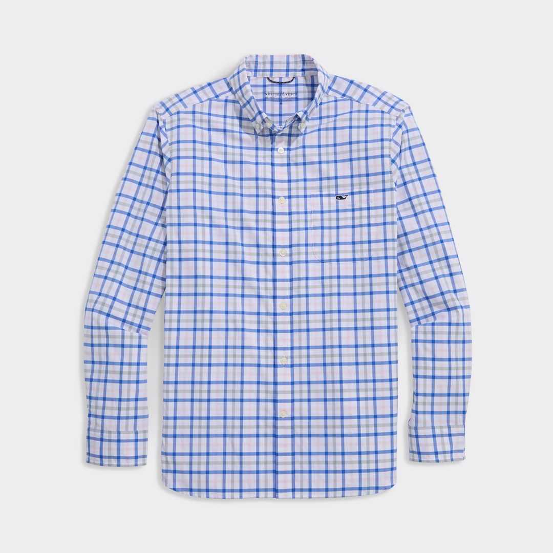 Camisa Wayward Tattersall Featherweight Performance Flamingo