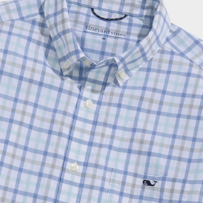 Camisa Wayward Tattersall Featherweight Performance Aqua Haze - Imagen 3