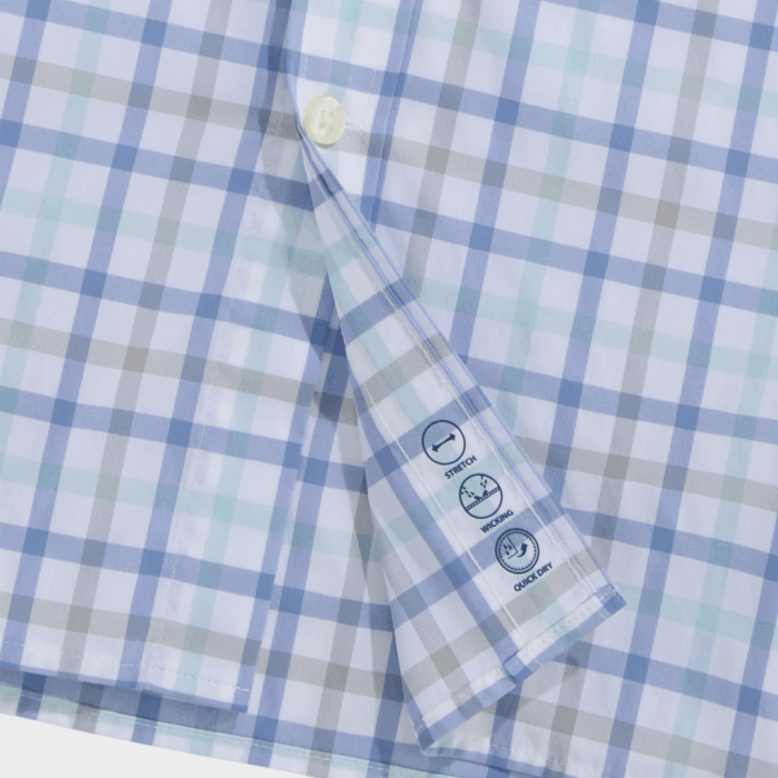 Camisa Wayward Tattersall Featherweight Performance Aqua Haze - Imagen 4