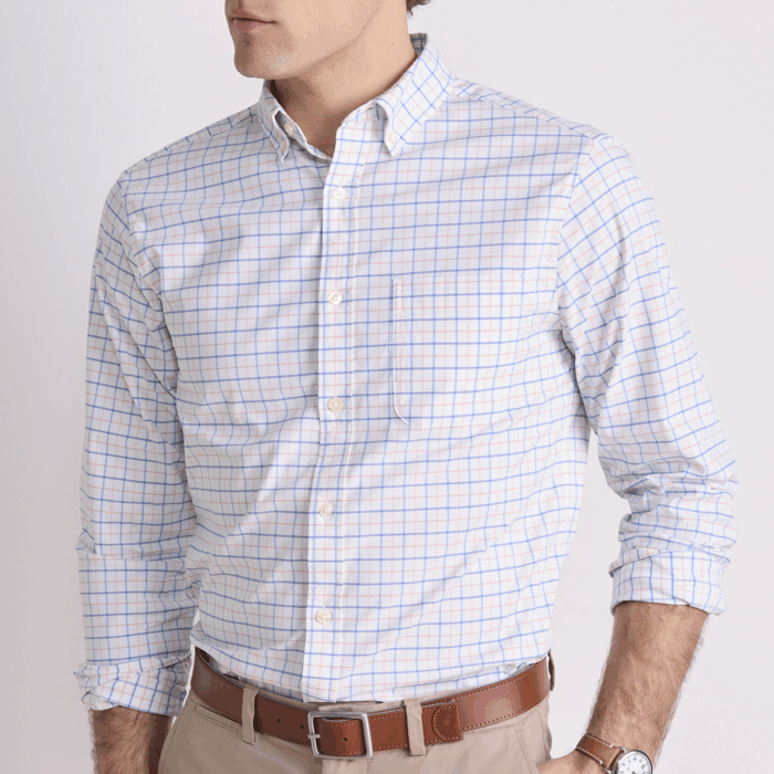 Camisa Moorings Tattersall Performance Cotton Shirt