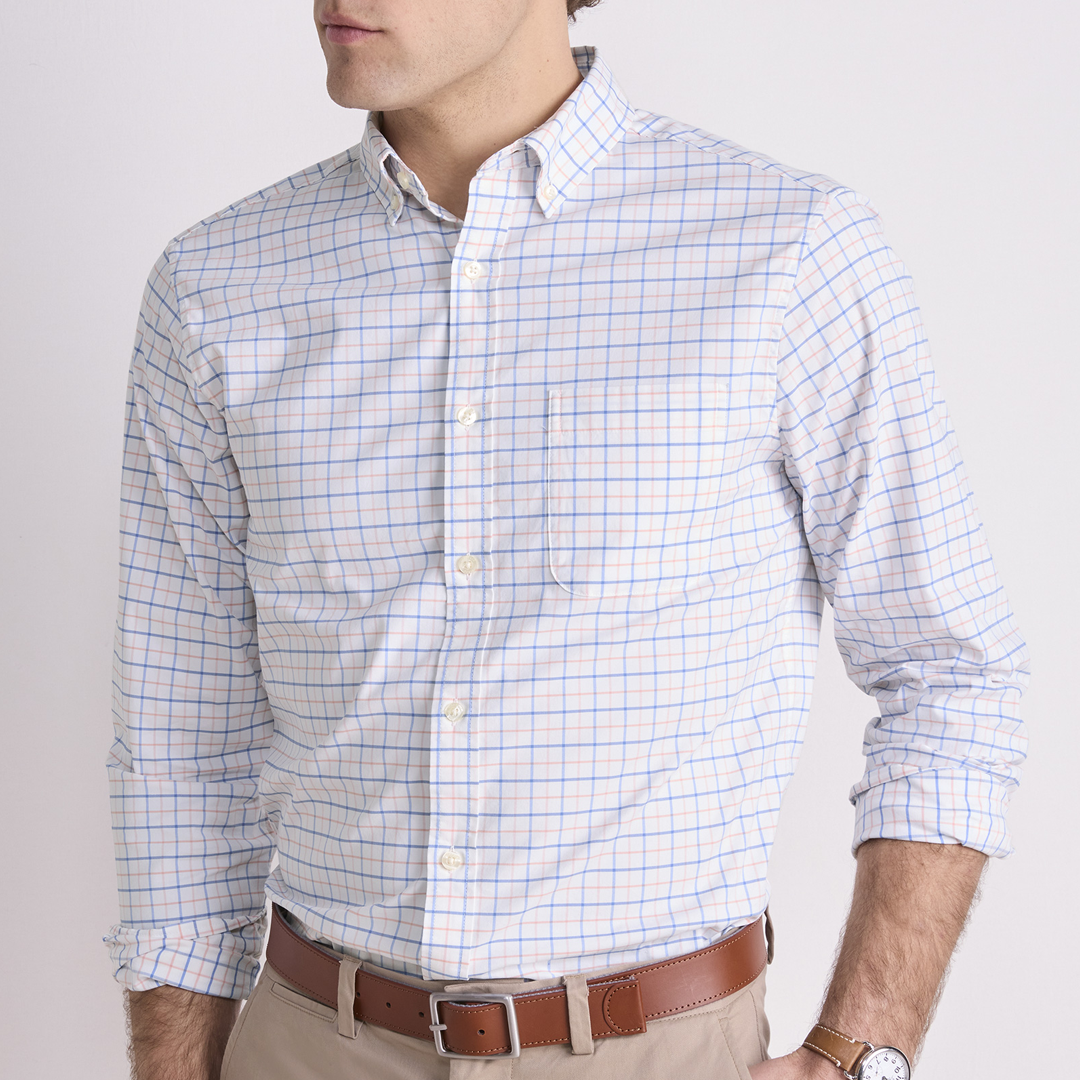 Camisa Moorings Tattersall Performance Cotton Shirt