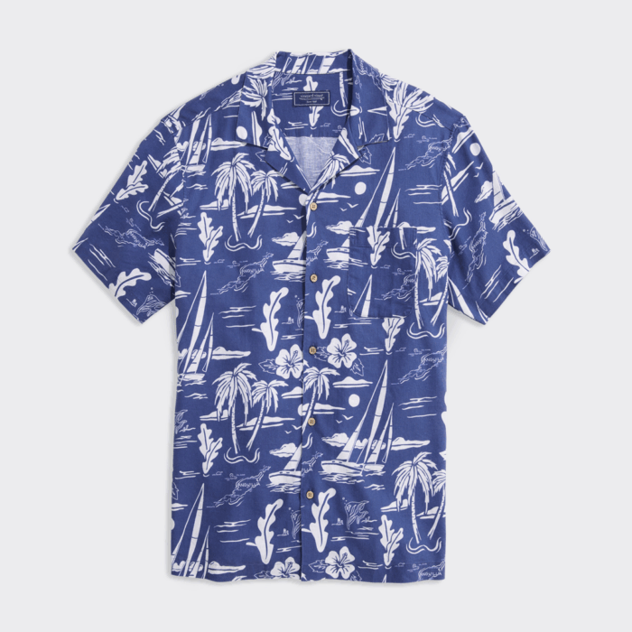 Camisa Vineyard Anguilla Scenic Linen Blend Short-Sleeve Cabana - Imagen 2