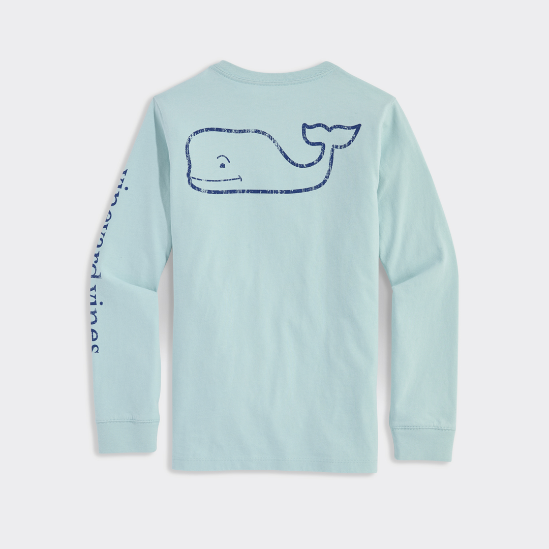 Camisa M/L - Boys' Long-Sleeve Vintage Whale Pocket Tee