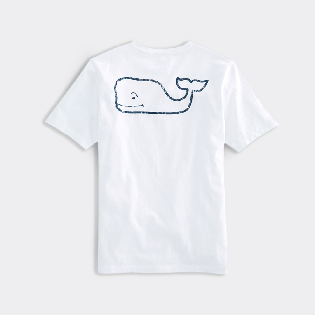 Camiseta M/C - Boys' Vintage Whale Short-Sleeve Pocket Tee White