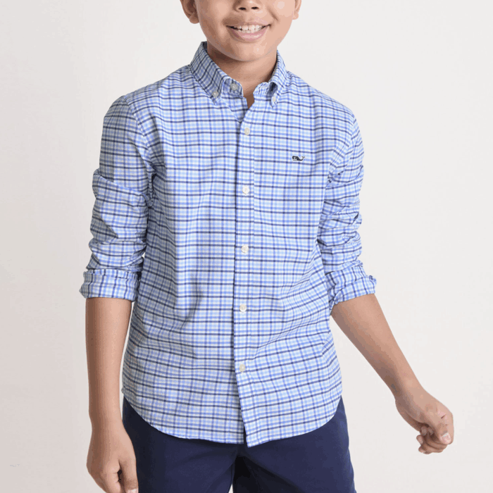 Camisa M/L - Boys' Kingston Tattersall Performance Cotton Shirt - Imagen 4