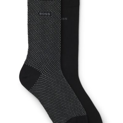 Two-pack of regular-length socks with logo details