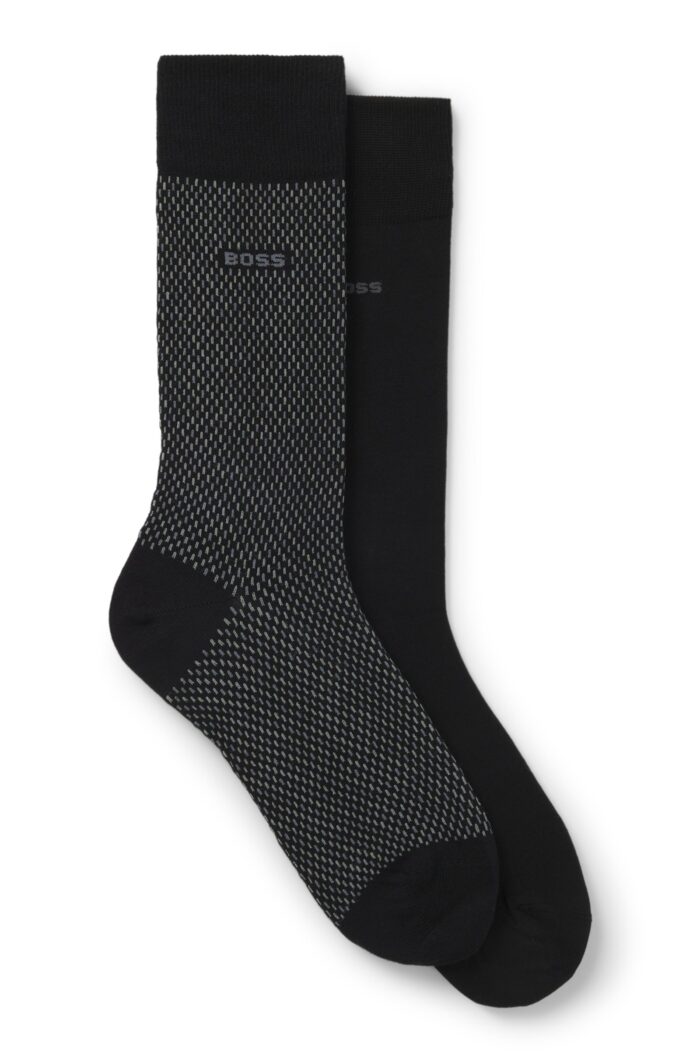 Two-pack of regular-length socks with logo details