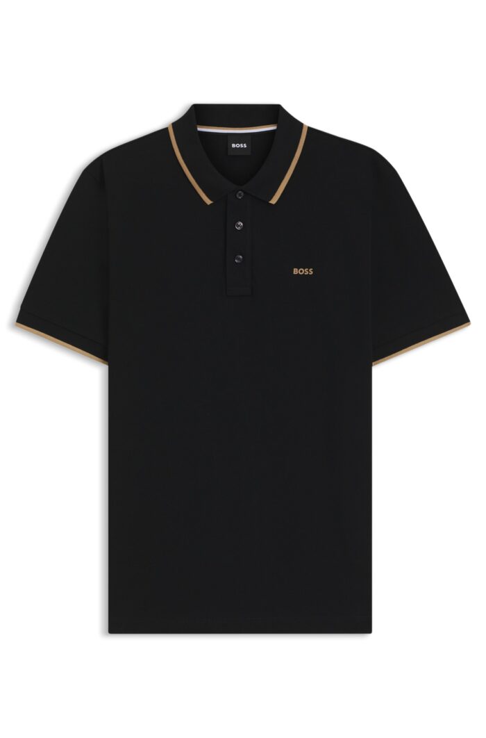 Camida BOSS Cotton-piqué polo shirt with logo detail - Imagen 3