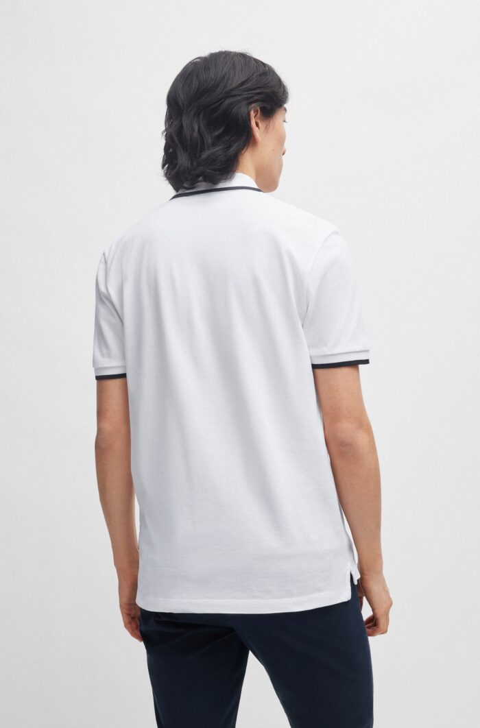 Camida BOSS Cotton-piqué polo shirt with logo detail - Imagen 4