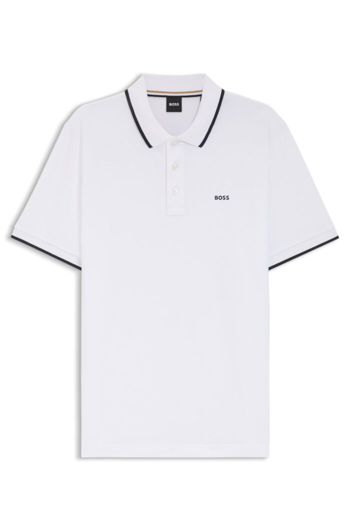 Camida BOSS Cotton-piqué polo shirt with logo detail - Imagen 5