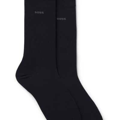 Two-pack of regular-length socks in a mercerized-cotton