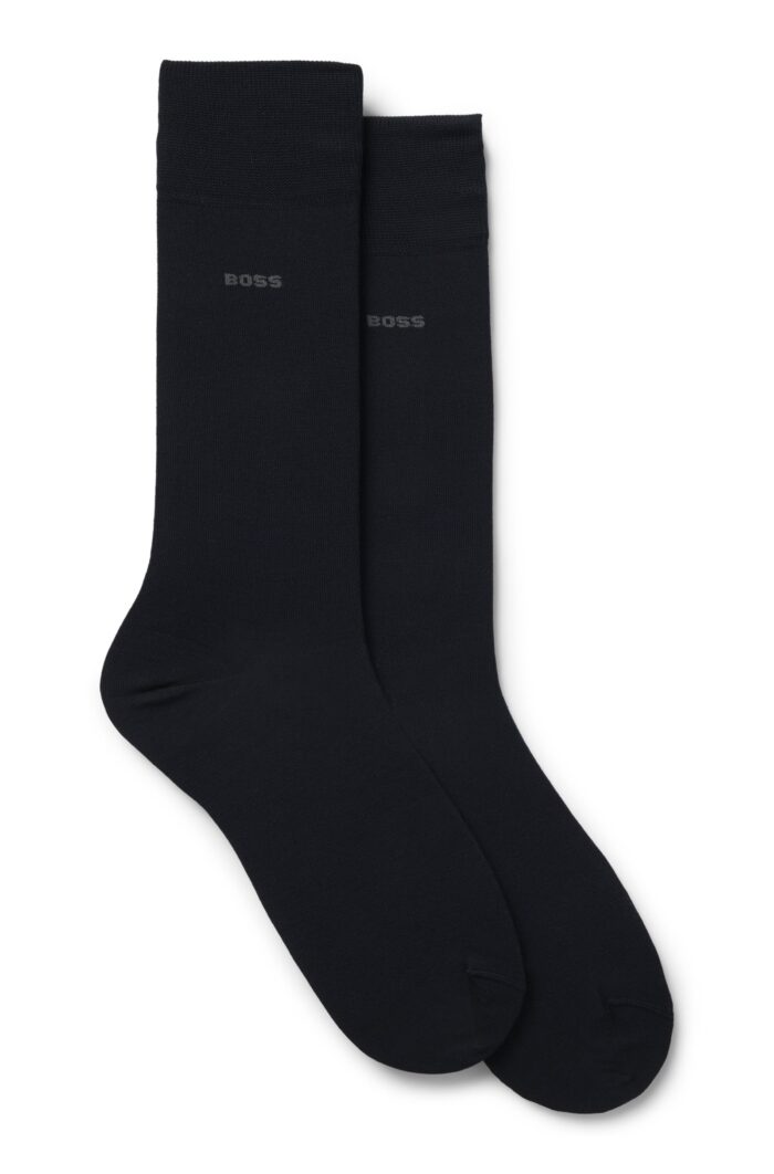 Two-pack of regular-length socks in a mercerized-cotton