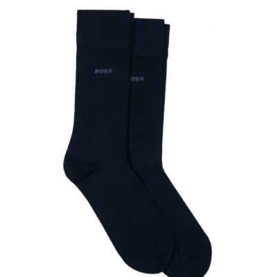 Two-pack of regular-length socks with logo details Dark Blue
