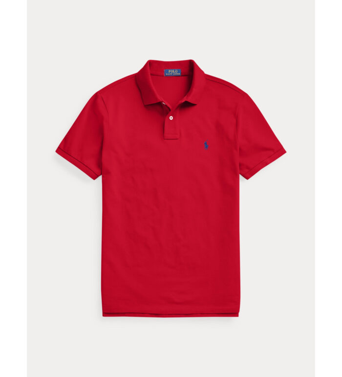 Red Custom Slim Fit Mesh Polo Shirt - Imagen 5