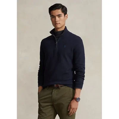SUETER - LS HZ-LONG SLEEVE-PULLOVER NAVY HTR