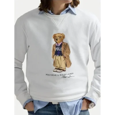 SUETER - LSCNM4-LONG SLEEVE-SWEATSHIRT PF25 WHITE HRTG BEAR
