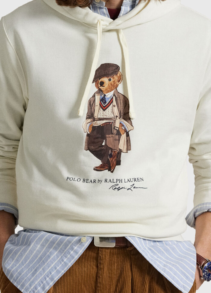 SUDADERA - LSPOHOODM6-LONG SLEEVE-SWEATSHIRT FA25 DECKWASH WHITE HRTG BEAR
